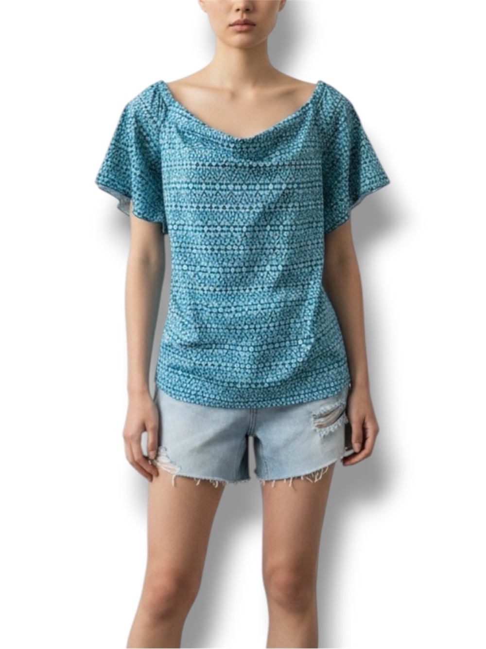 J. McLaughlin Nomi Off-Shoulder Resortwear Print Top sz XL NWT